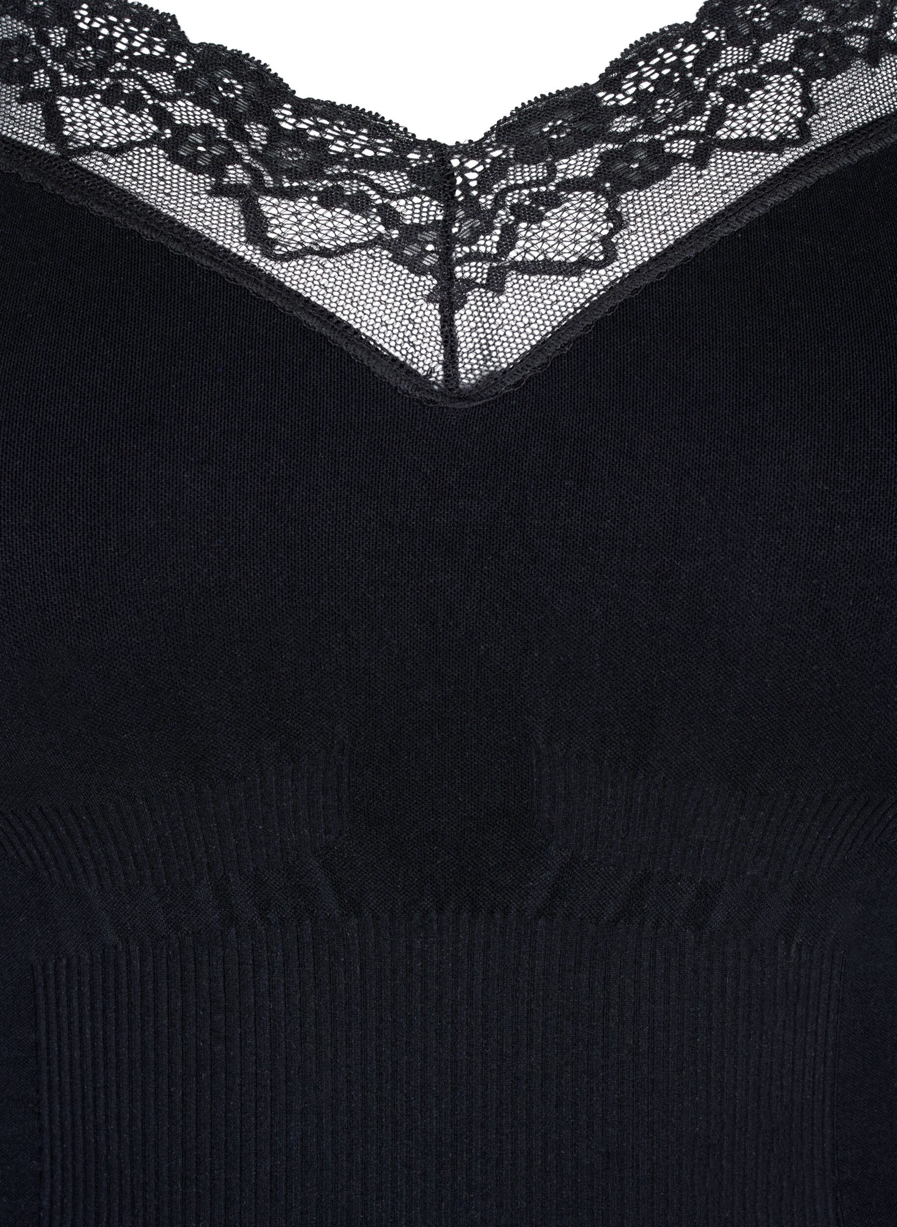 Zizzi Shapewear-body nauhoilla, Musta, Packshot image number 3