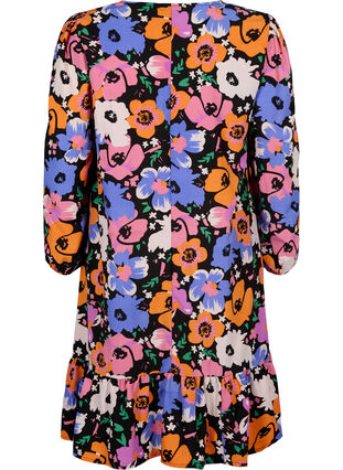 Kukallinen mekko v-pääntiellä, Vibrant Flower AOP, Packshot image number 1