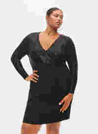 Tyköistuva mekko kimalteella, Black, Model