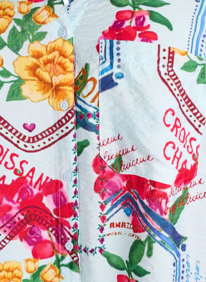 Puseropaita kyyn&auml;rpituisilla hihoilla ja v&auml;rikk&auml;&auml;ll&auml; printill&auml;, Sininen, Packshot image number 2