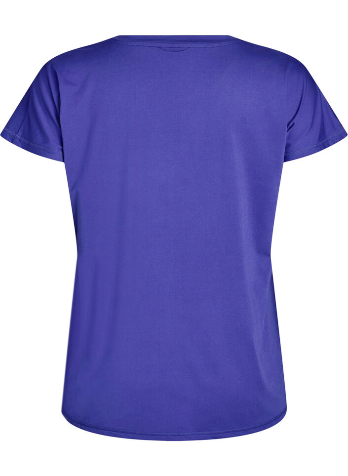 V&auml;lj&auml; treenipaita, jossa on V-p&auml;&auml;ntie, Violetti, Packshot image number 1
