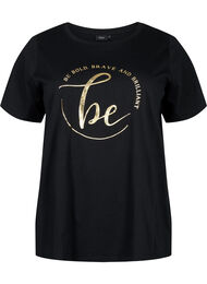 T-paita ekologisesta puuvillasta T-paita ekologisesta puuvillasta painatuksella , Black W. Be G. Foil