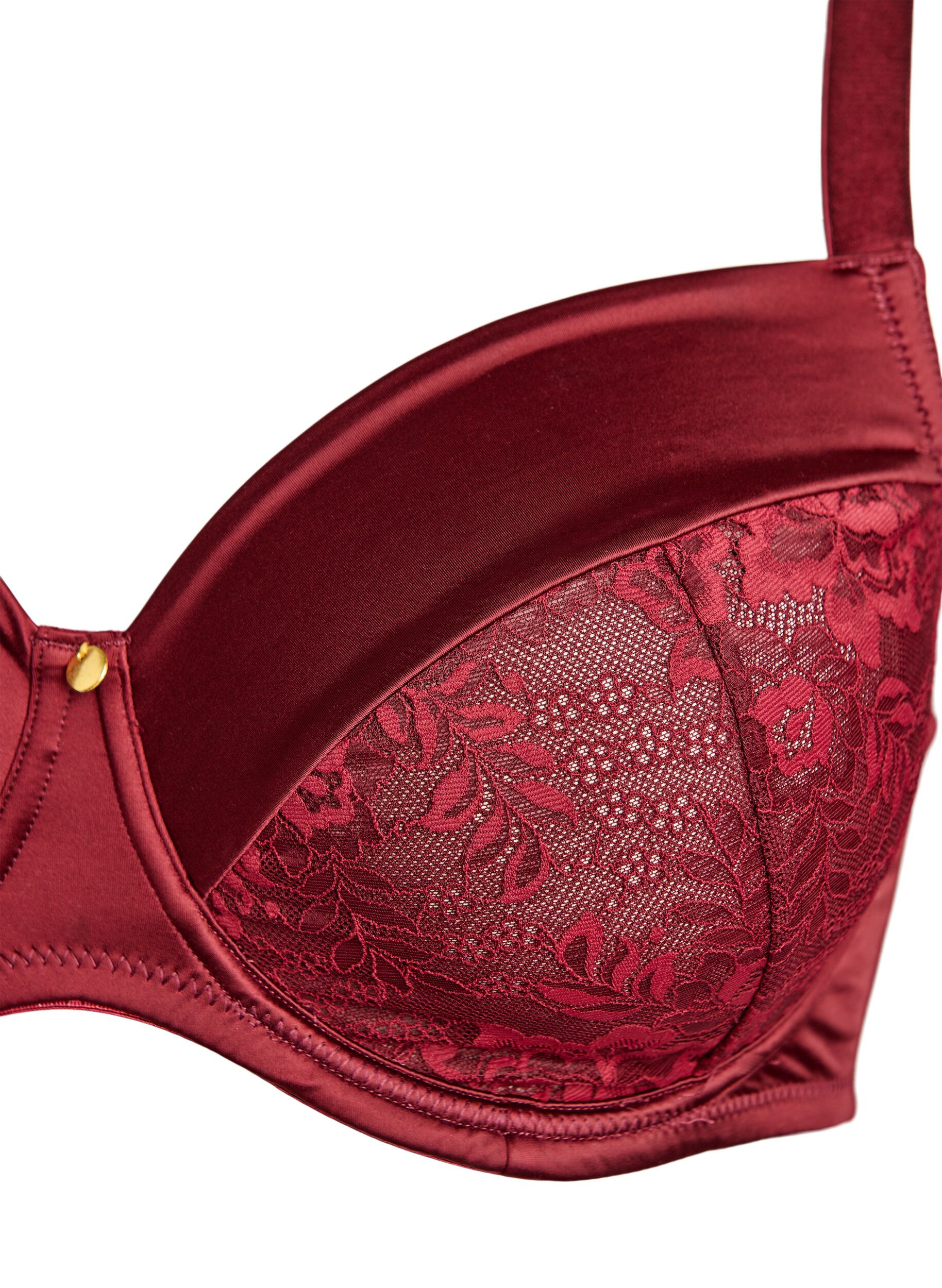 ZizziT&auml;yspeitt&auml;v&auml;t rintaliivit kiilt&auml;v&auml;st&auml; mikrokuitukankaasta, Tumma Bordeaux, Packshot image number 2
