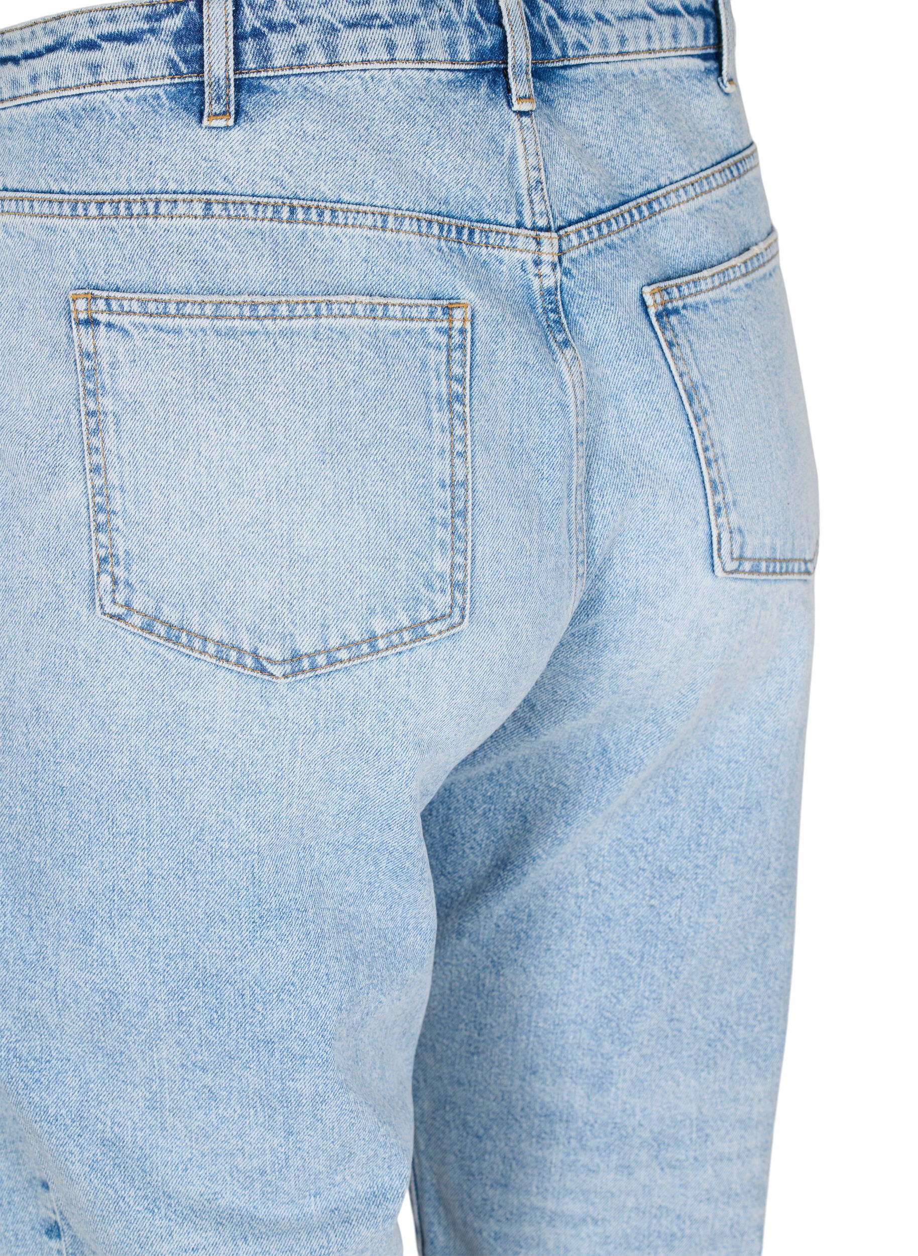 Zizzi Kropatut Vera-farkut niiteill&auml;, Light blue denim, Packshot image number 3