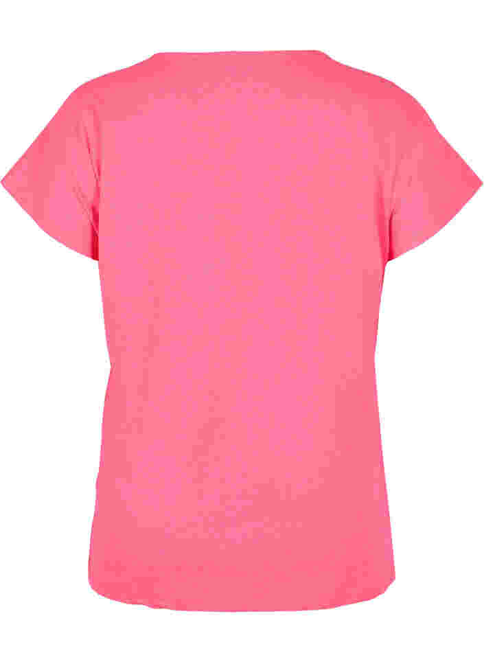 Neonvärinen t-paita puuvillasta, Neon Pink, Packshot image number 1