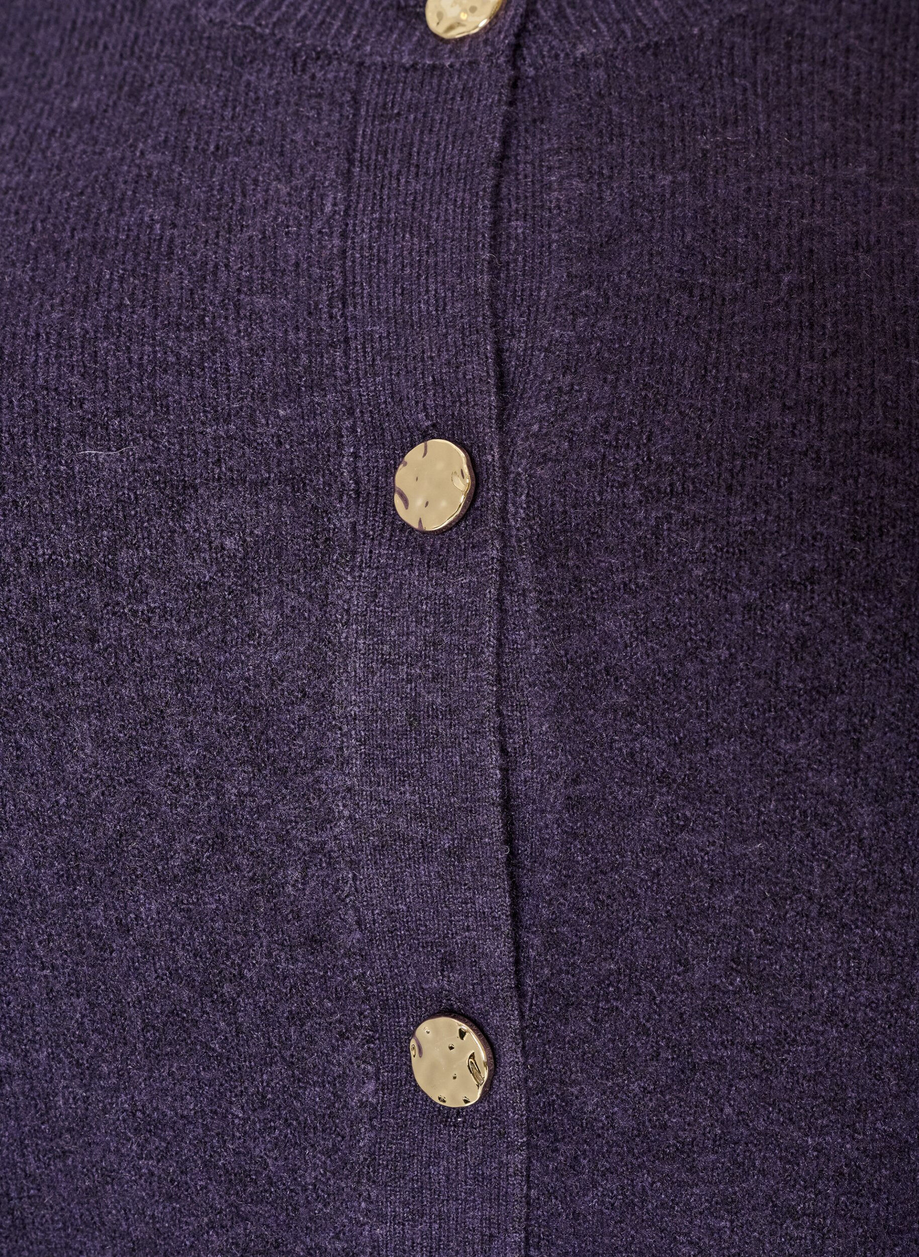 ZizziNeuletakki pehme&auml;st&auml; neuleesta kullanv&auml;risill&auml; napeilla, Violetti, Packshot image number 2