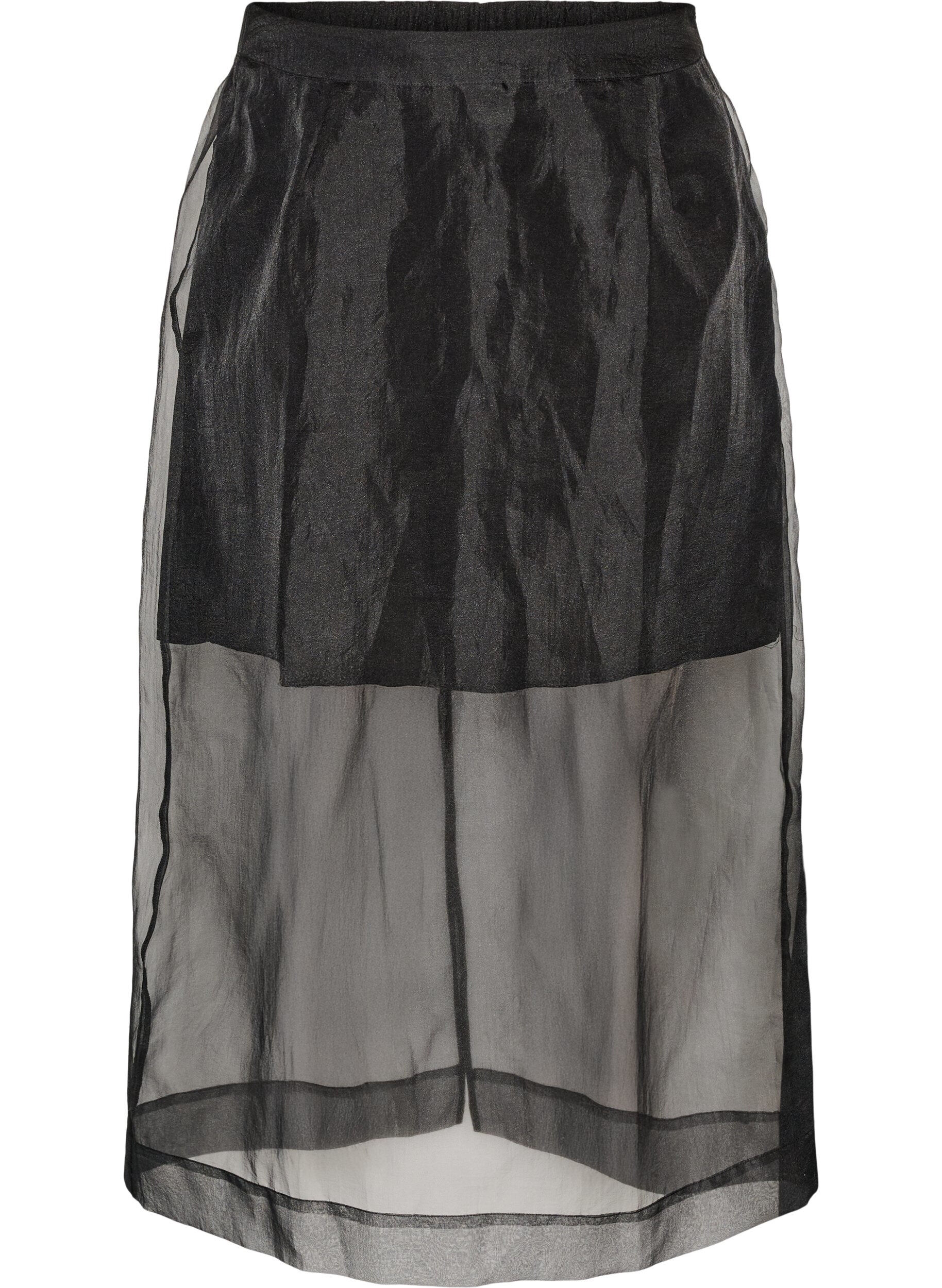 ZizziPitk&auml;t hameet organza-lookilla, Musta, Packshot image number 0