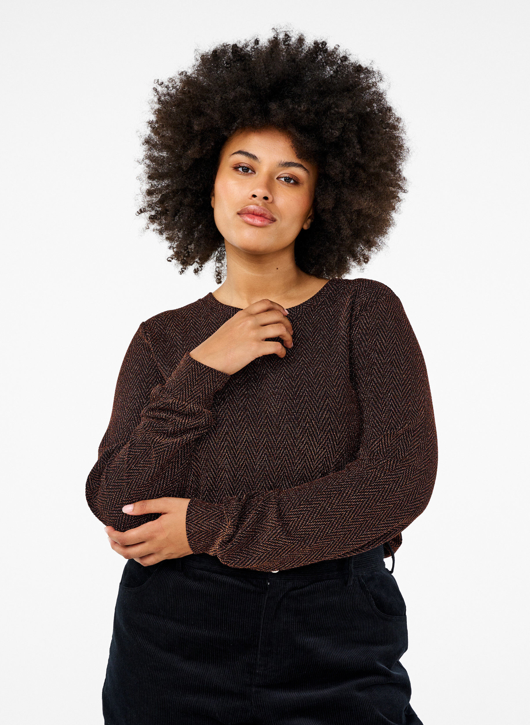 Zizzi Pusero, jossa hohtava kuvio, Copper ZigzagShimmer, Model image number 0