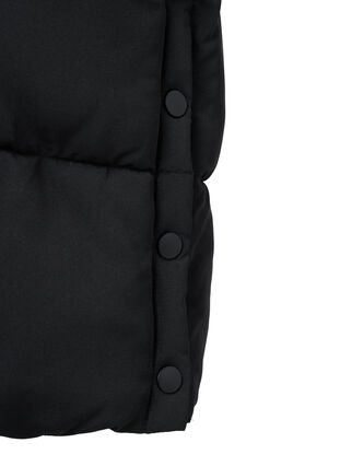 Pitkä toppatakki, jossa on taskut ja huppu, Black, Packshot image number 3