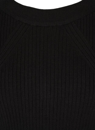 Ribattu neulepusero pallohihoilla, Black, Packshot image number 2