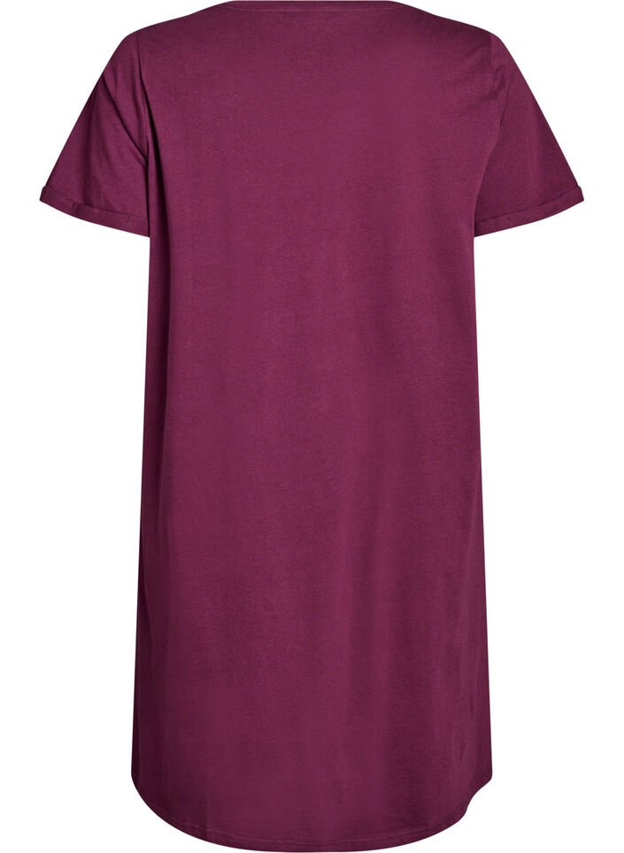 Lyhythihainen y&ouml;paita luomupuuvillaa, Tumma Bordeaux, Packshot image number 1