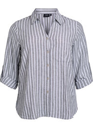 Paita pellavaa ja viskoosia, 3/4-hihoilla, Vihre&auml;