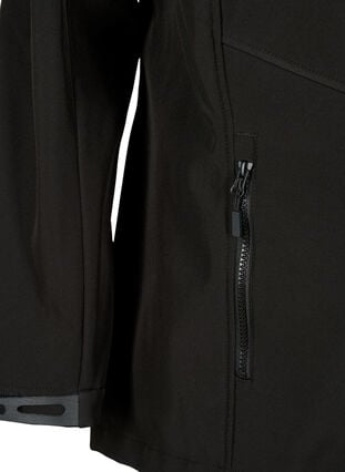 Lyhyt softshell-takki, jossa on taskut, Black, Packshot image number 3
