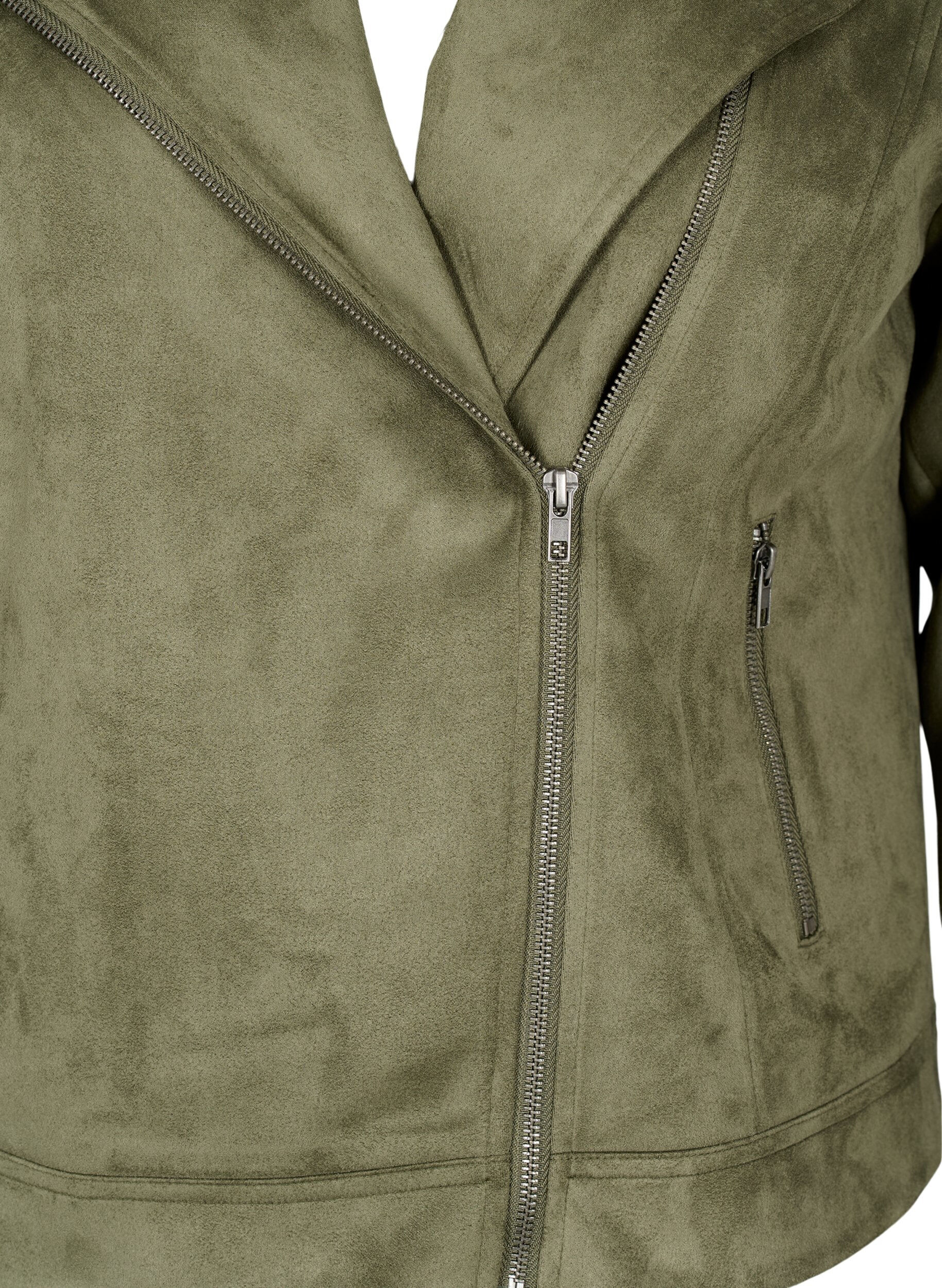 ZizziBiker-takki tekomokkanahkaa, Dusty Olive, Packshot image number 2