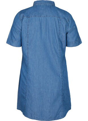 Lyhythihainen paitamekko farkkukankaasta , Medium Blue denim, Packshot image number 1