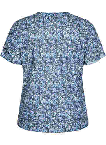 FLASH - T-paita kuosilla ja v-aukolla, Blue Green Ditsy, Packshot image number 1