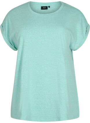 Meleerattu t-paita lyhyillä hihoilla, Turquoise Mél, Packshot image number 0