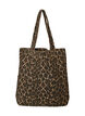 Deniminen shopper-kassi leopardikuvioilla, Ruskea, Packshot image number 0