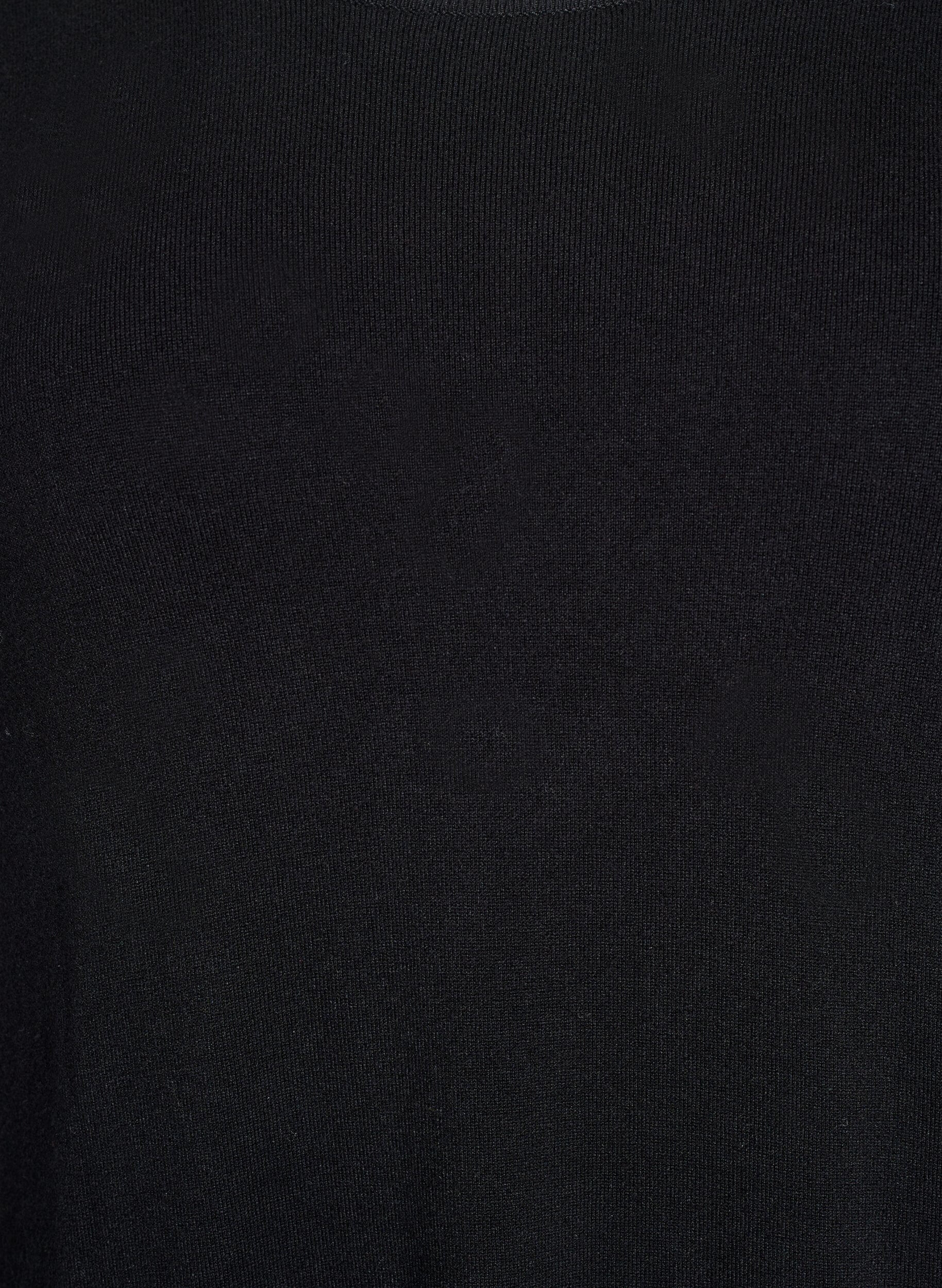 Zizzi Polvimittainen neulemekko lyhyill&auml; hihoilla, Musta, Packshot image number 2