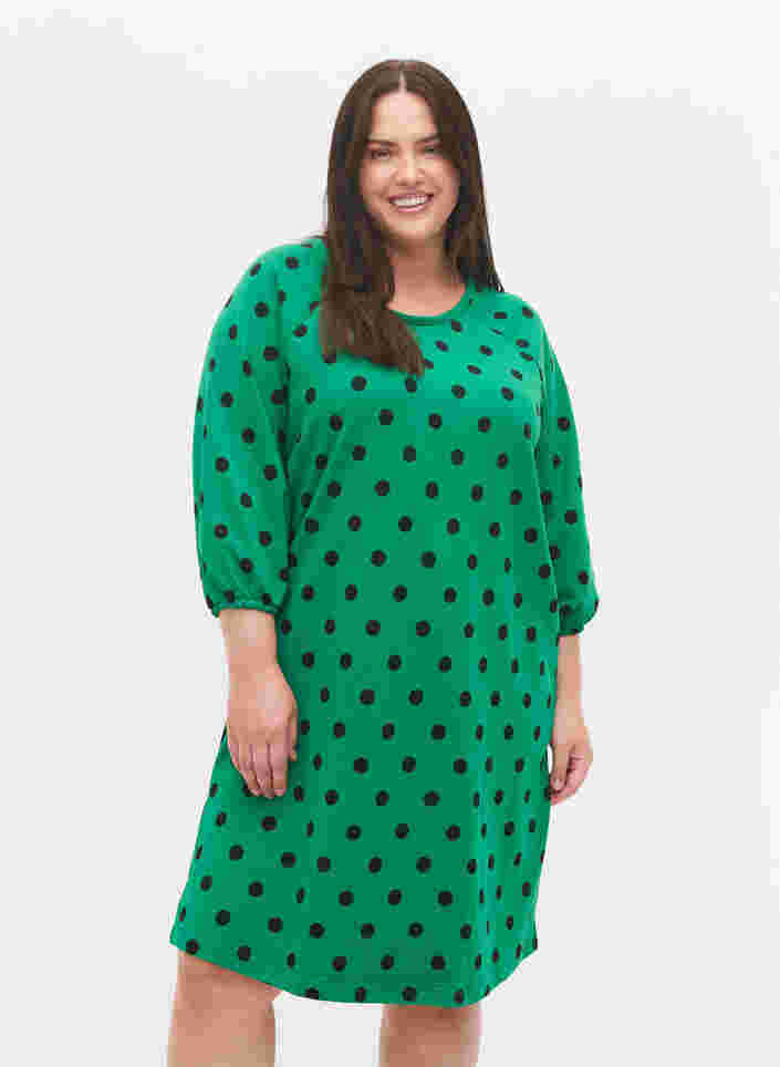 Pilkullinen mekko 3/4-hihoilla, Jolly Green Dot, Model