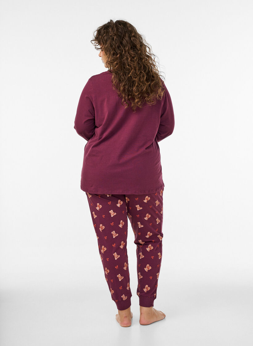 Painetut pyjamahousut, Punainen, Model image number 2