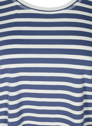 Raidallinen t-paita puuvillasta, Twilight Blue Stripe, Packshot image number 2