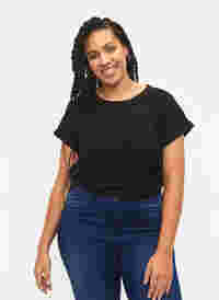 Lyhythihainen t-paita puuvillasekoitteesta, Black, Model