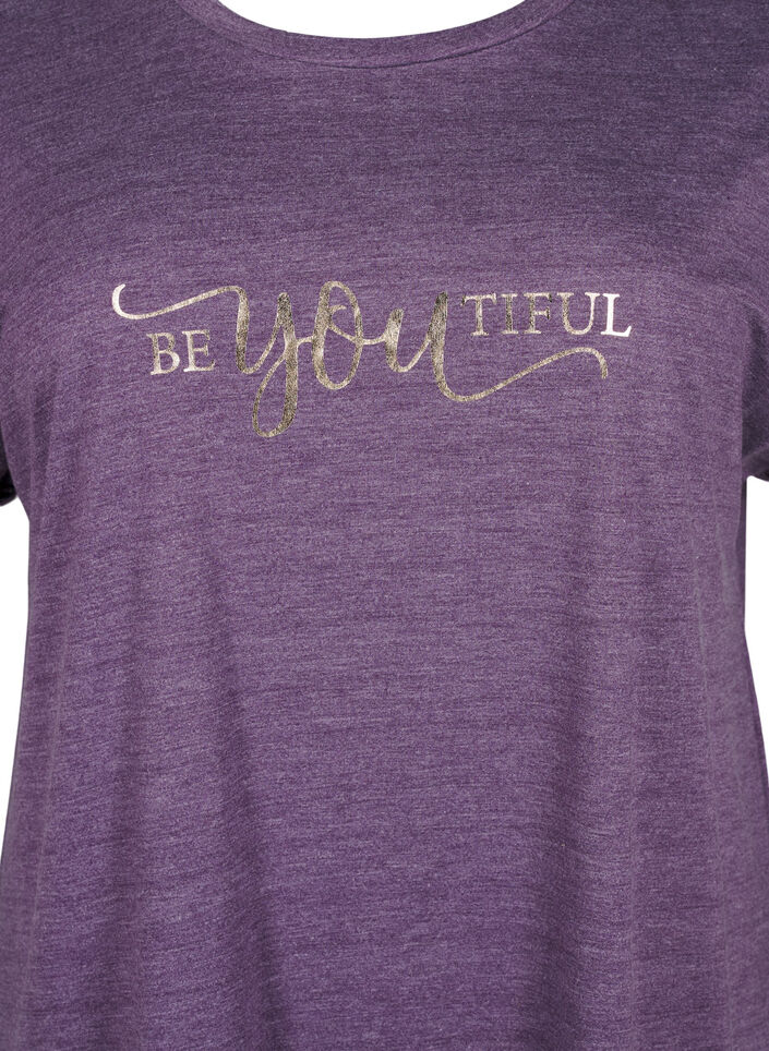 Lyhythihainen yöpaita tekstipainatuksella, , Packshot image number 2