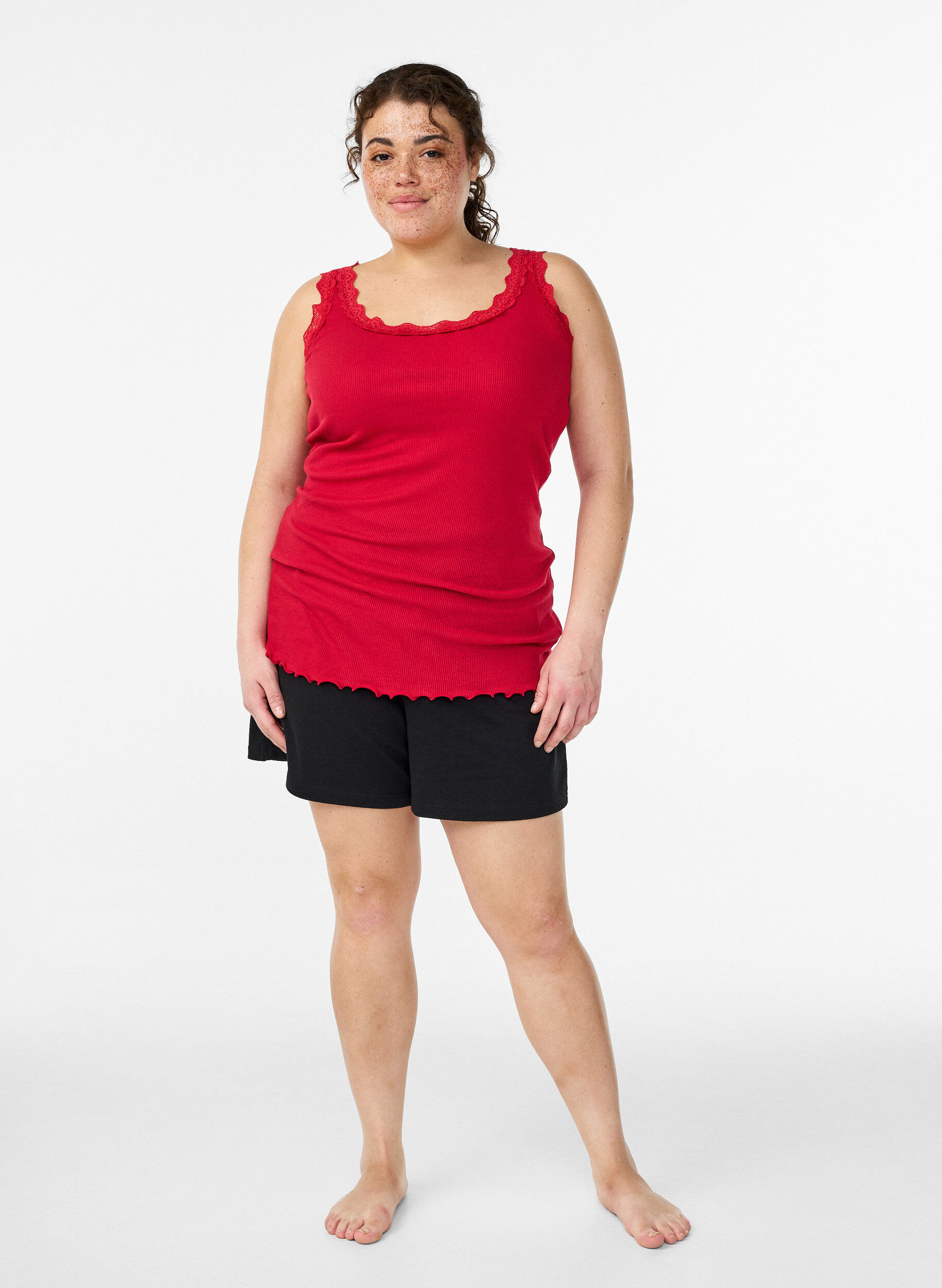 ZizziPitsikoristeinen yl&auml;osa, Punainen, Model image number 1