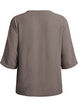 Shirt blouse with V-neck and 3/4 sleeves, Beige, Packshot image number 1
