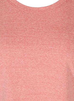 Meleerattu puuvillainen t-paita, Faded Rose melange, Packshot image number 2