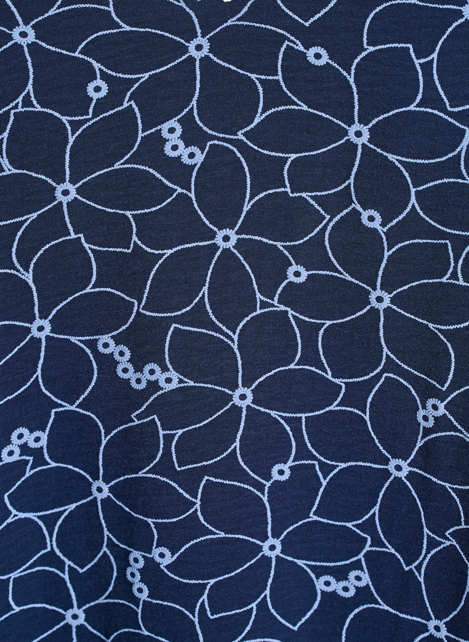 Zizzi Tunika kirjotulla kukkakuviolla ja 3/4-hihoilla, Sininen, Packshot image number 2