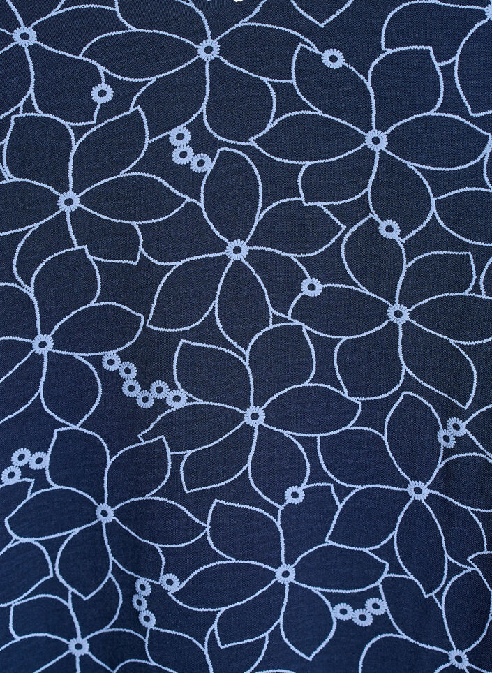 Tunika kirjotulla kukkakuviolla ja 3/4-hihoilla, Sininen, Packshot image number 2