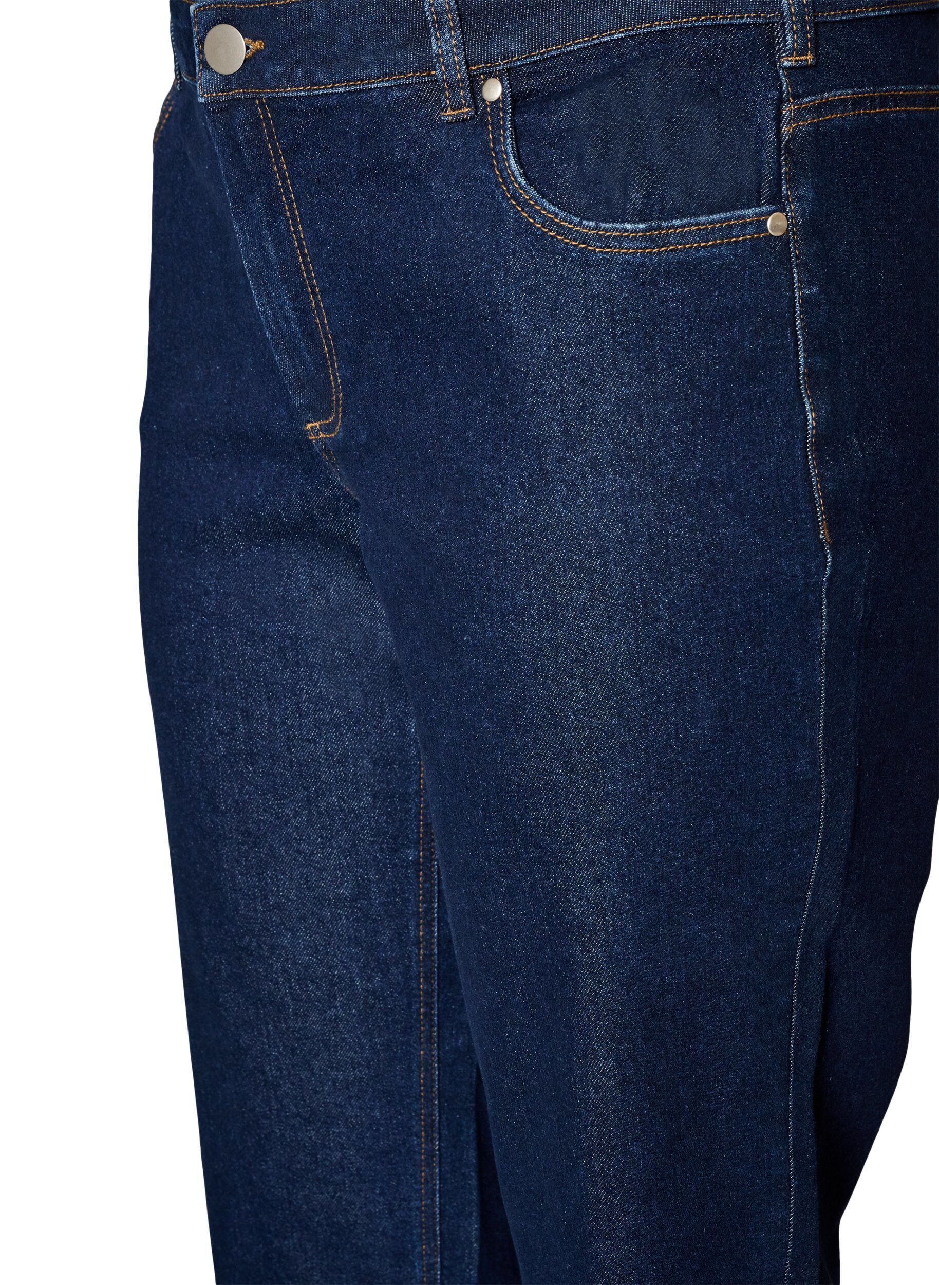 ZizziCropped straight fit -farkut normaalilla vy&ouml;t&auml;r&ouml;ll&auml;, Sininen, Packshot image number 2