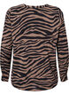 V-kaula-aukkoinen paita seeprakuvioinnilla, Black/Brown Zebra, Packshot image number 1