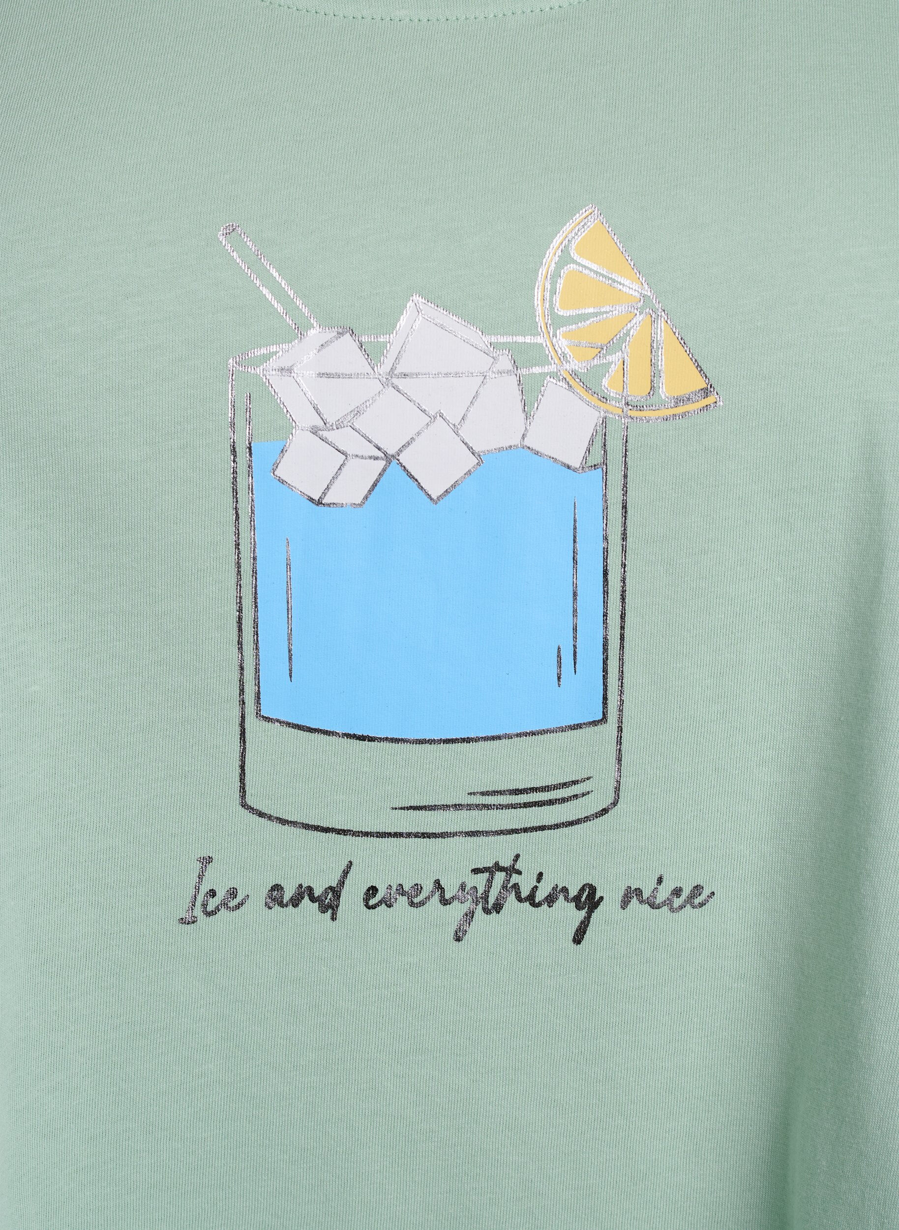 Zizzi Puuvillatoppi A-mallissa, Vihre&auml;, Packshot image number 2