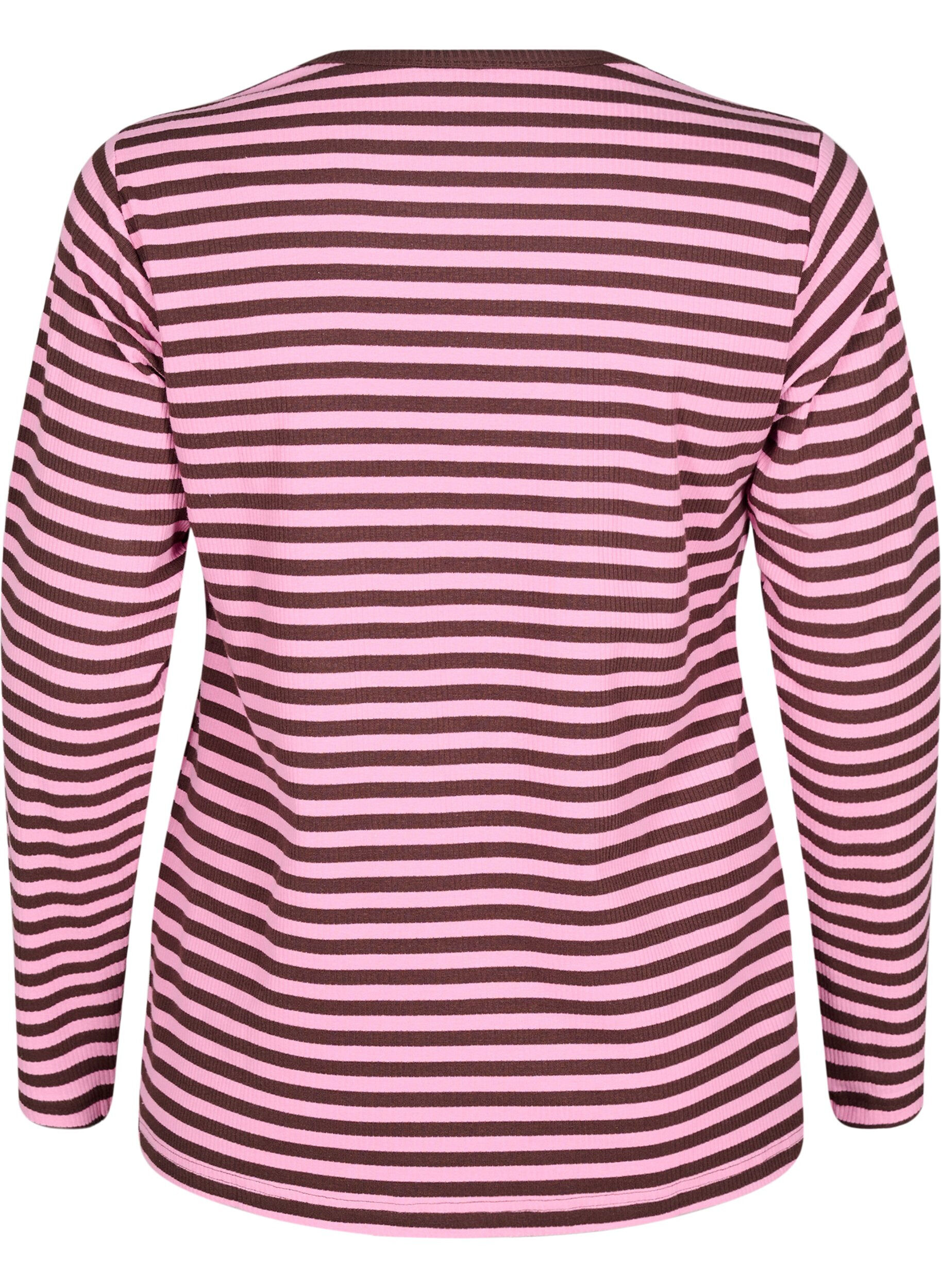 ZizziRaidallinen pusero pitkill&auml; hihoilla, Vaaleanpunainen, Packshot image number 1