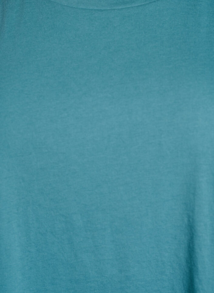 Lyhythihainen puuvillasekoitteinen T-paita, Sininen, Packshot image number 2