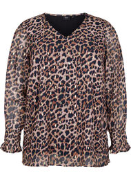 Kuosillinen, v-aukkoinen pusero pitkillä hihoilla, Leopard AOP