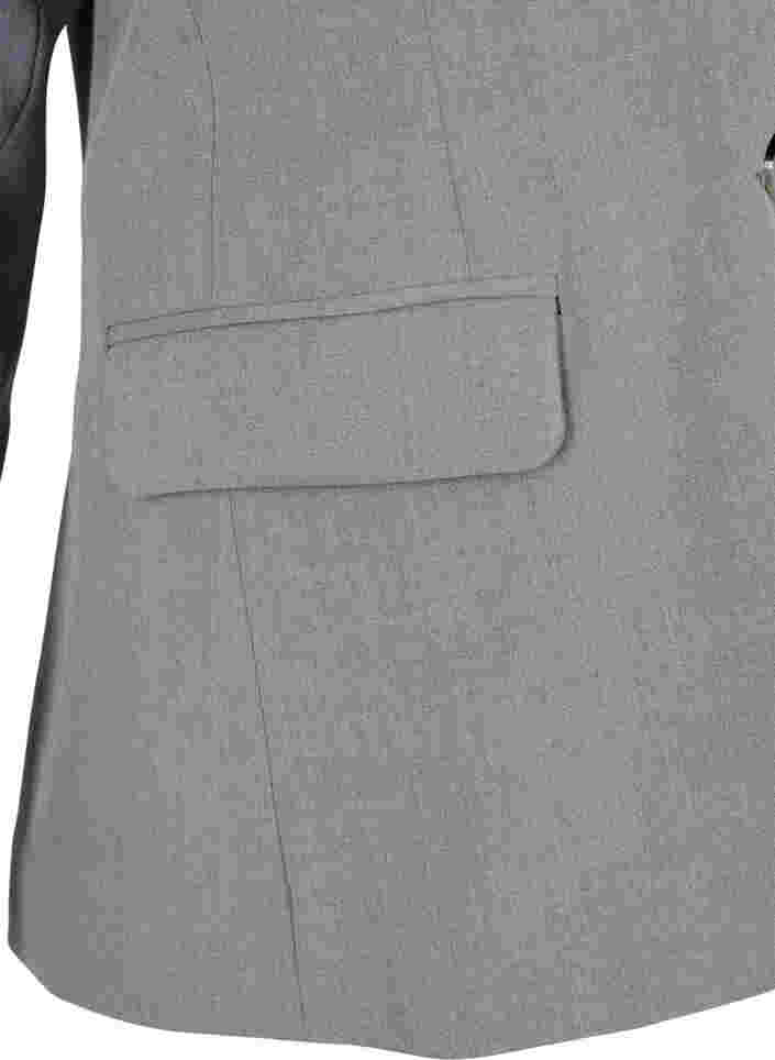 Yksinkertainen bleiseri taskuilla, Medium Grey Melange, Packshot image number 3