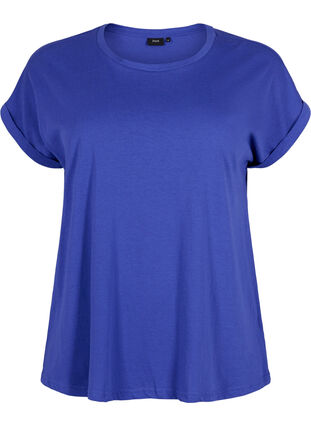 Lyhythihainen puuvillasekoitteinen T-paita, Royal Blue, Packshot image number 0