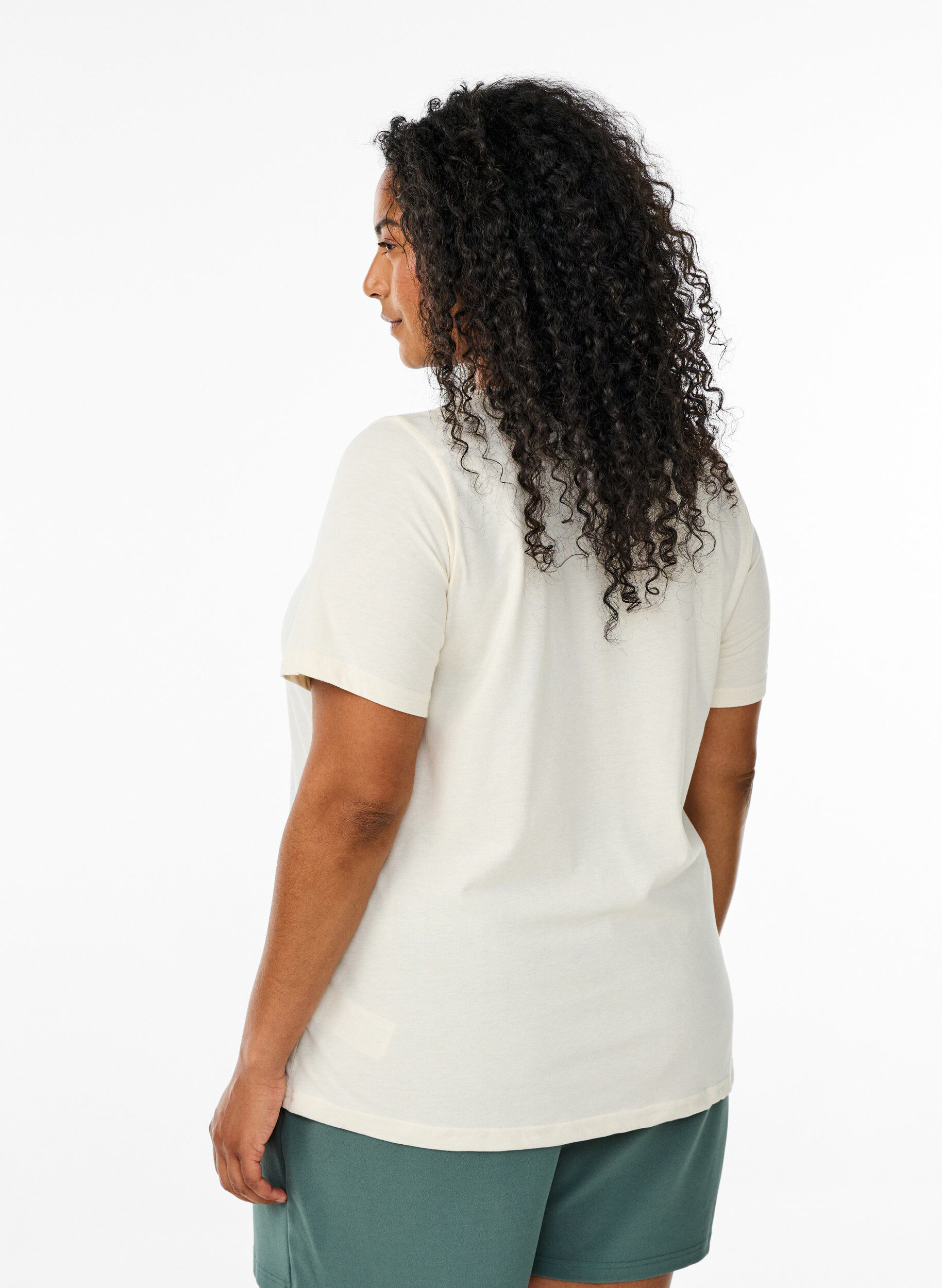 Zizzi FLASH - T-paita motiivilla, Vanilja, Model image number 2