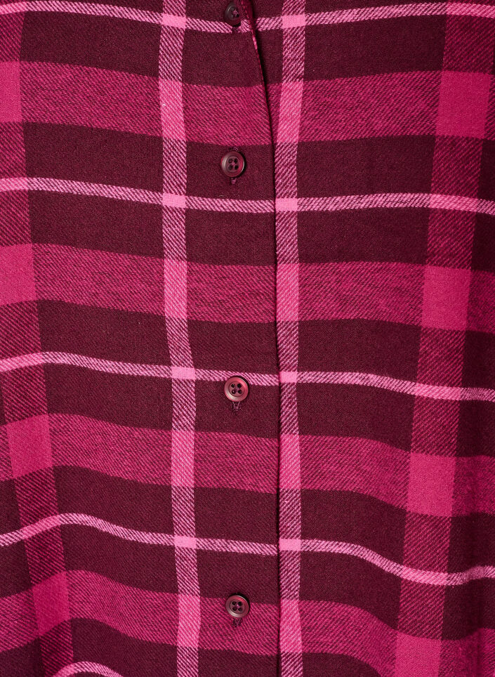 Pitk&auml;hihainen ruudullinen puuvillapyjamapaita, Punainen, Packshot image number 2