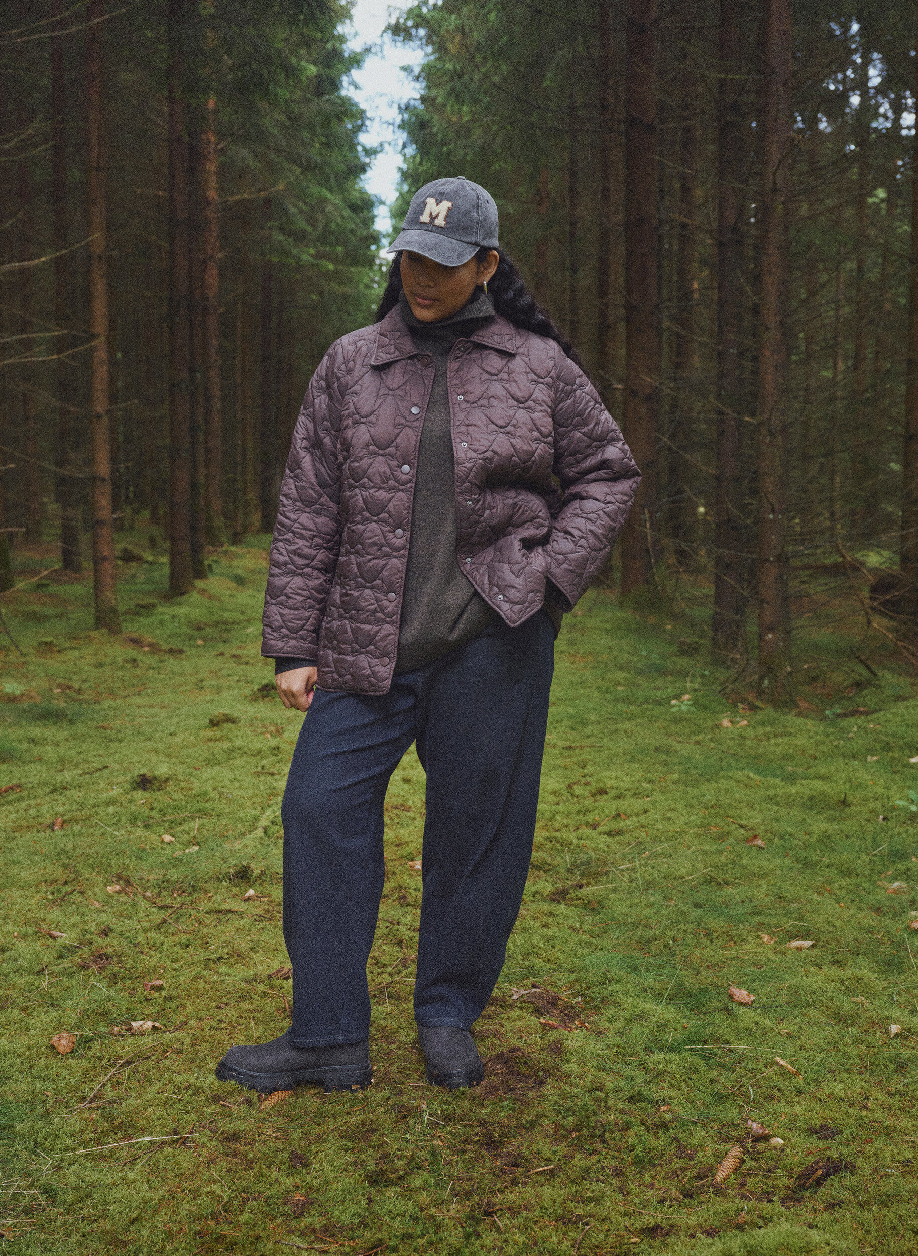 ZizziKevyesti topattu takki koristeellisilla tikkauksilla, Ruskea, Image image number 0
