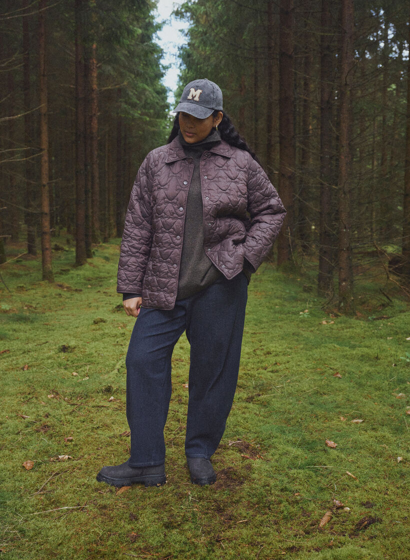 Kevyesti topattu takki koristeellisilla tikkauksilla, Ruskea, Image image number 0