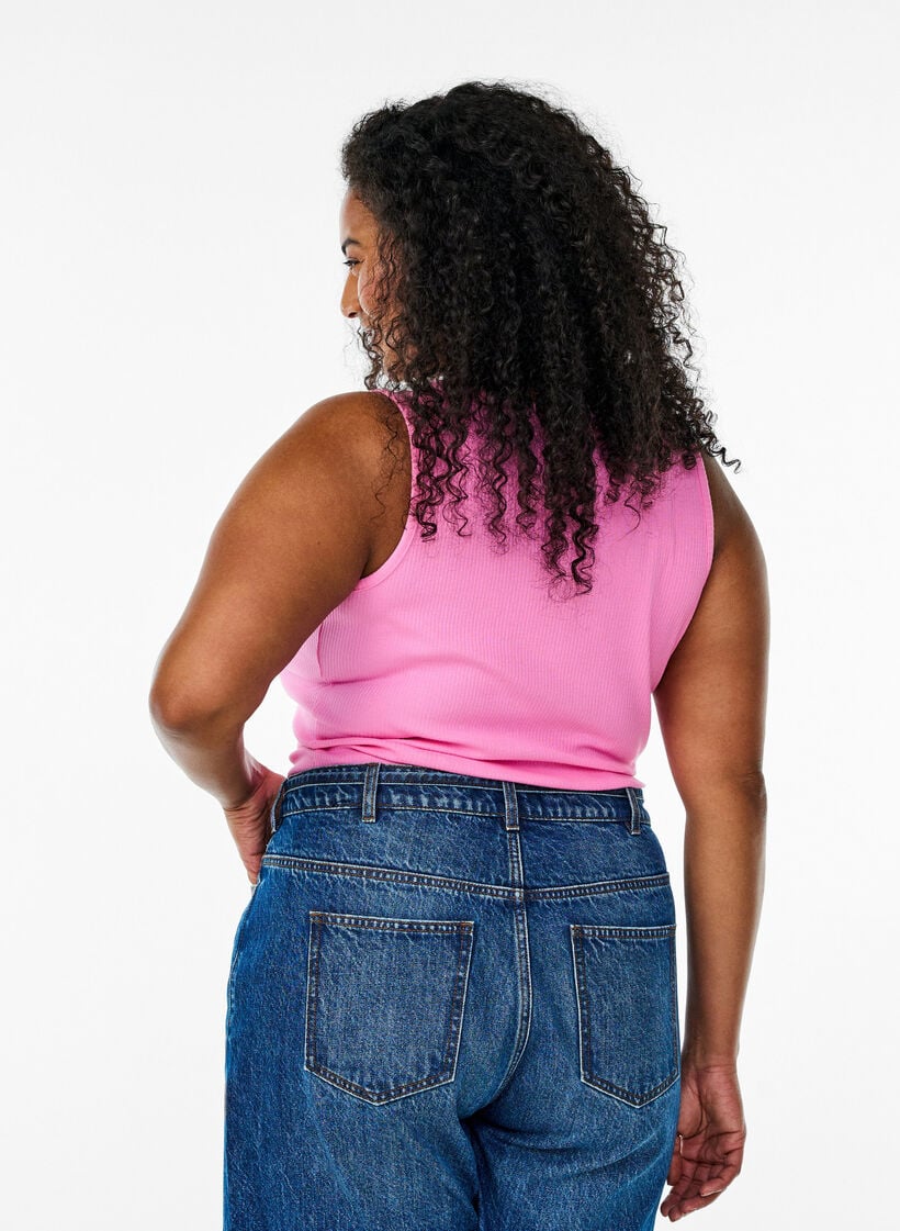 Tyköistuva strasseilla koristeltu hihaton toppi, Vaaleanpunainen, Model image number 2