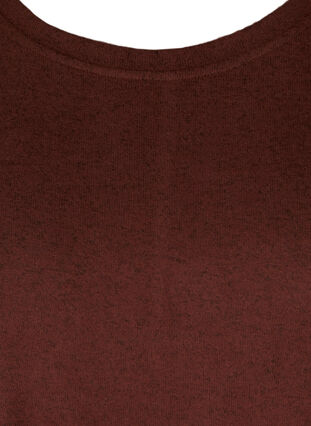 Meleerattu pusero säädettävällä helmalla, Brown Melange , Packshot image number 2