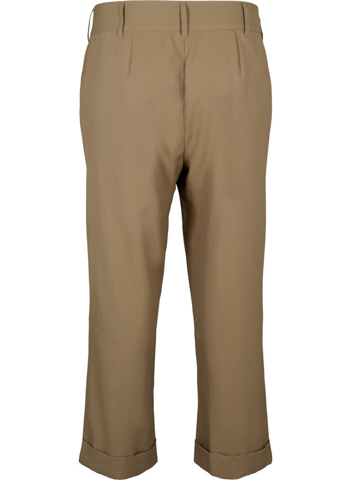 Korkeavyötäröiset housut, joissa on taitteet, Petrified Oak, Packshot image number 1