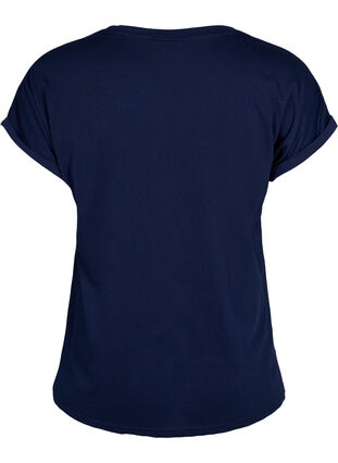 Lyhythihainen t-paita puuvillasekoitteesta, Navy Blazer, Packshot image number 1