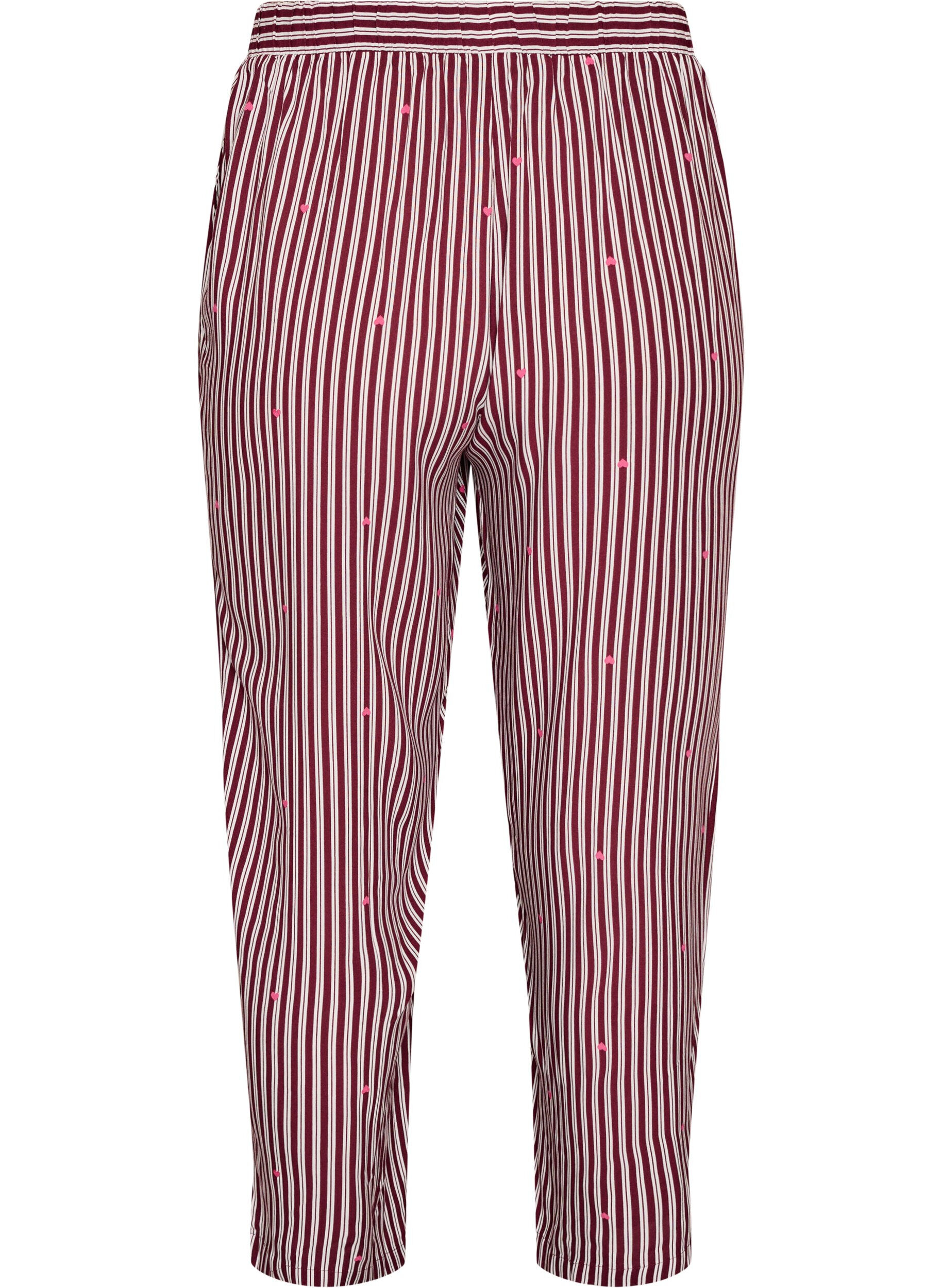 ZizziRennot y&ouml;-housut raidoilla ja syd&auml;mill&auml;, Tumma Bordeaux, Packshot image number 1